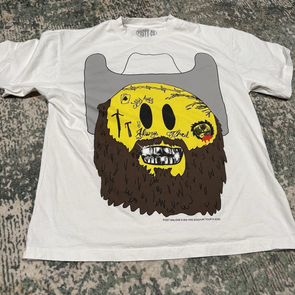 Emoji Tour Tee Post Malone 2025 Big Ass Stadium Tour Tshirt  XL
